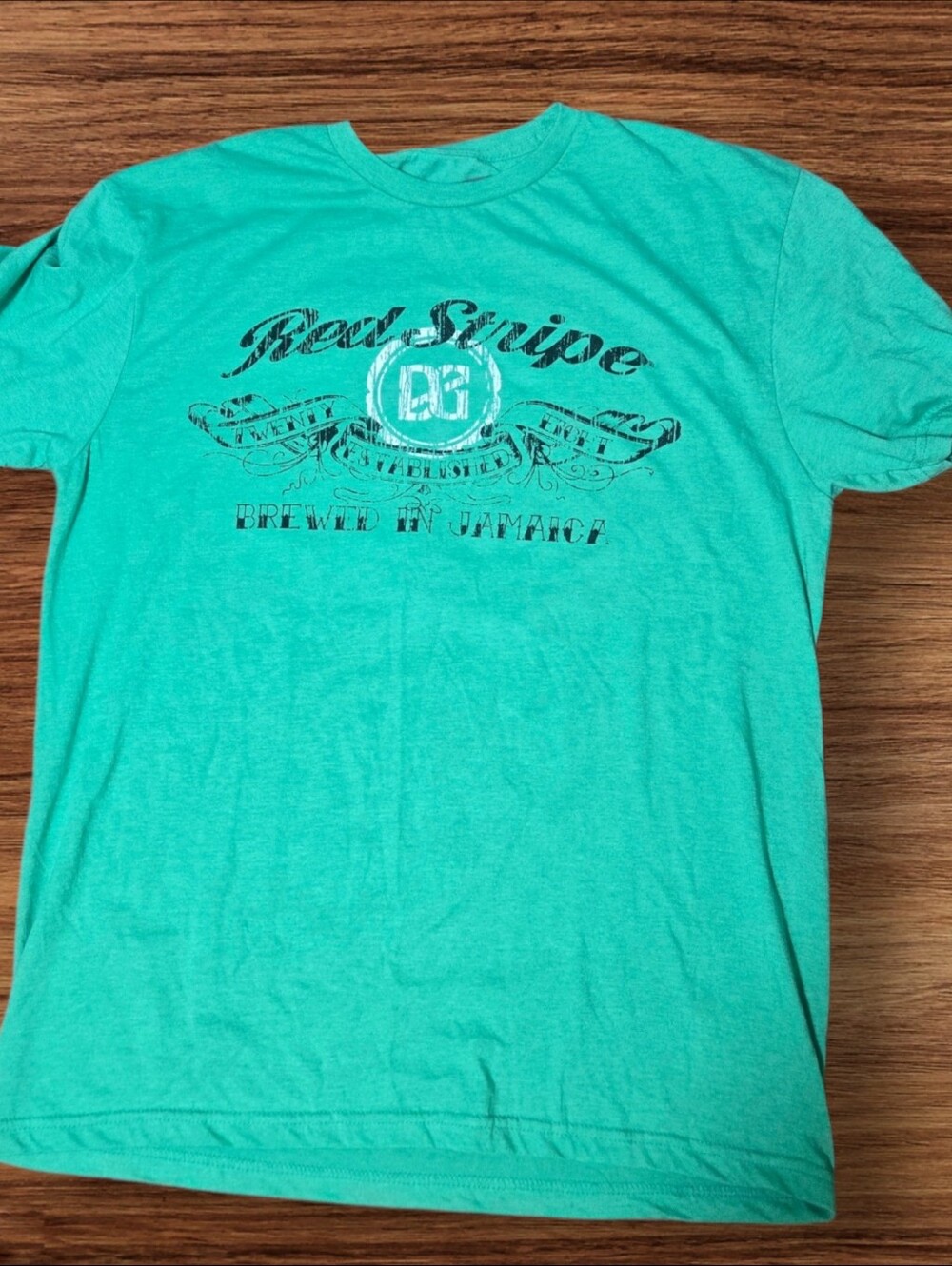 Red Stripe Men’s Kelly Green Tattoo Inspired Graphic T‑Shirt